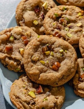 A platter filled with date cookies.